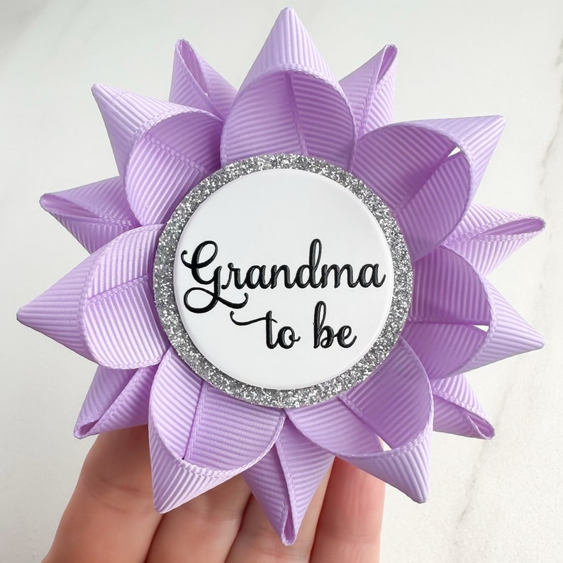 Lavender Baby Shower Decorations, Light Purple Baby Girl Shower, Grandma to Be Pin, Orchid, Lilac, Girl Baby Shower Pins, Lavender image 1