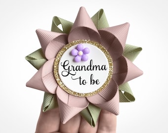 Wildflower Baby Shower Decorations Custom Name Pin Gifts in Floral Baby Shower Theme of Dusty Pink and Olive with Lavender Flower