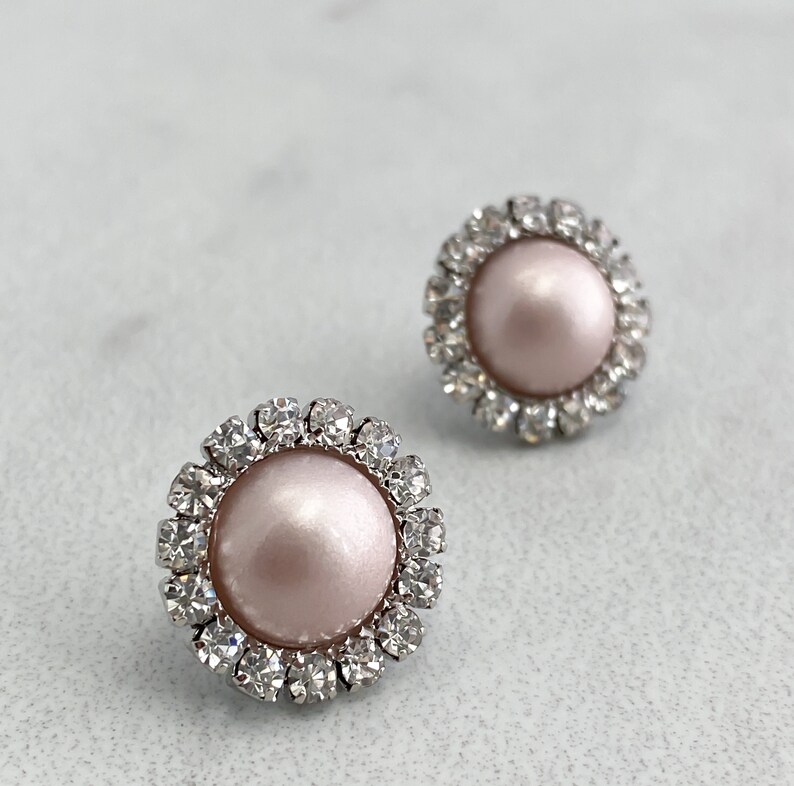Blush Pink Earrings Blush Bridesmaid Earrings Blush Pink Etsy