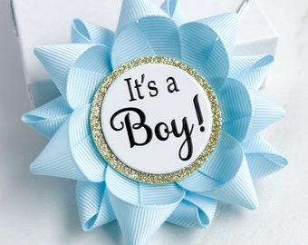 It's a Boy Pin Gender Reveal Party Decorations, Its a Boy, Gender Reveal Party Favors Gift, Baby Boy Shower Gift for Attendees, Light Blue