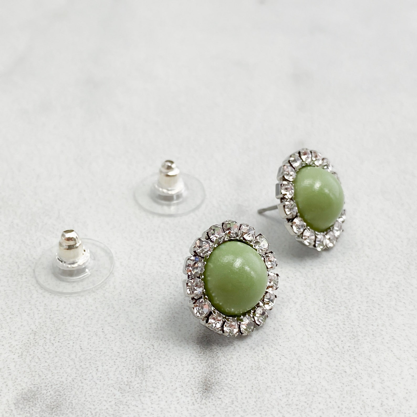 Sage Green Earrings Sage Green Wedding Jewelry Bridesmaid Etsy