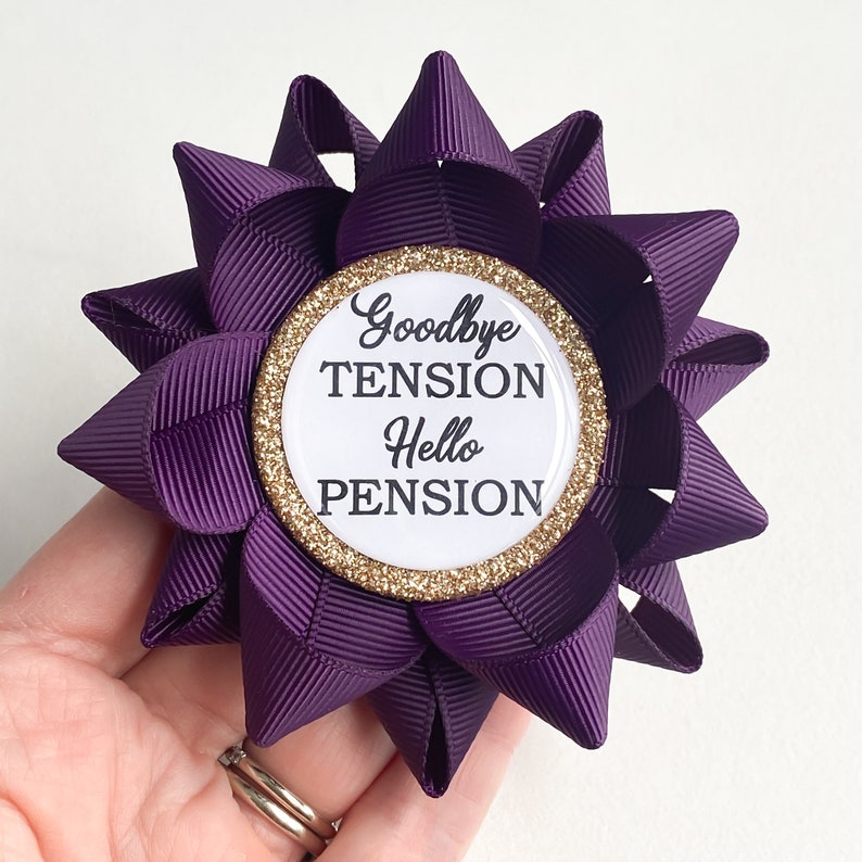 Retirement Gifts for Women Goodbye Tension Hello Pension Pin Etsy