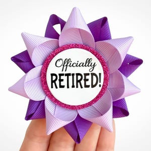 Retirement Gift for Coworker, Retirement Pin for Her, Retirement Gifts for Women, Officially Retired Pin, Lavender and Purple