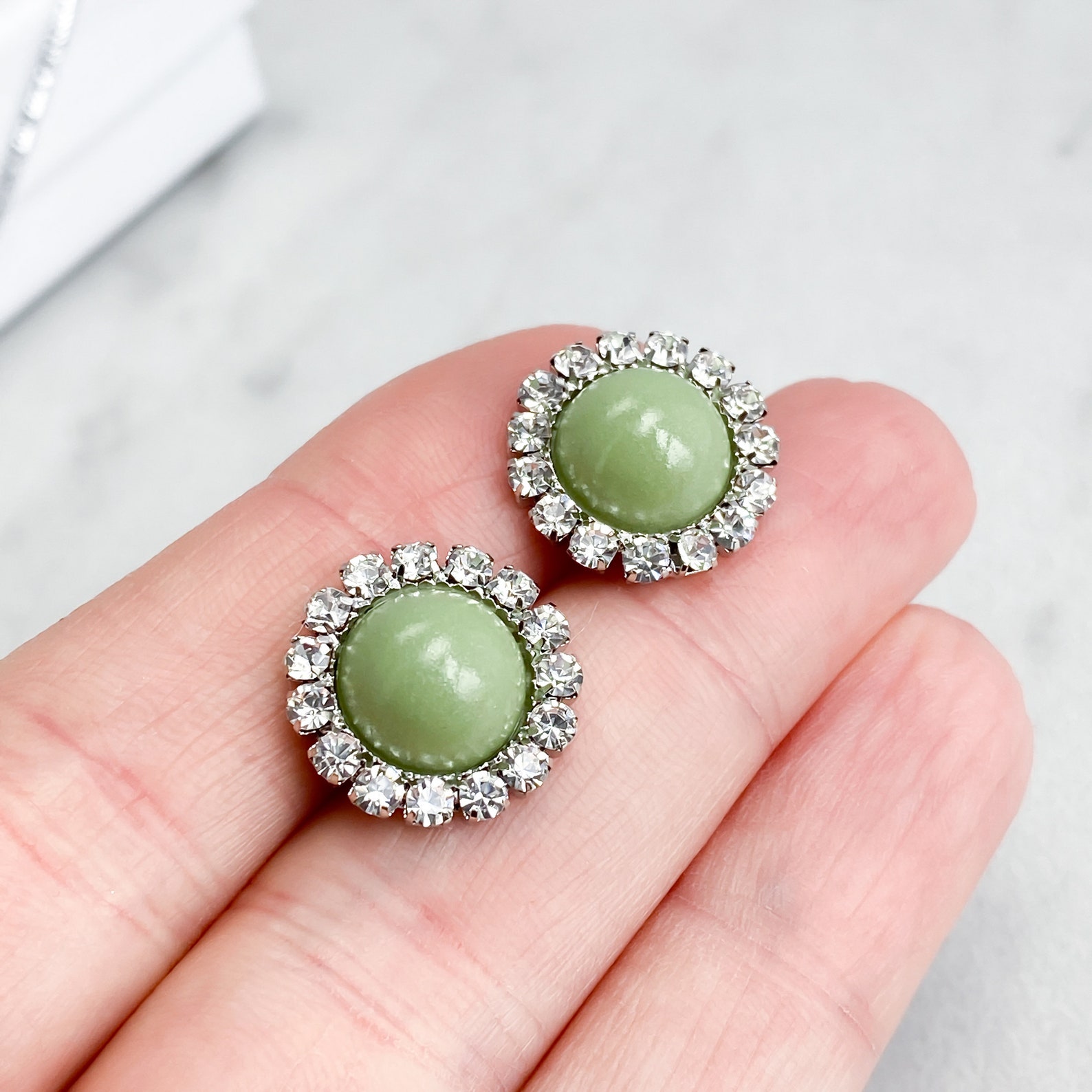 Sage Green Earrings Sage Green Wedding Jewelry Bridesmaid Etsy