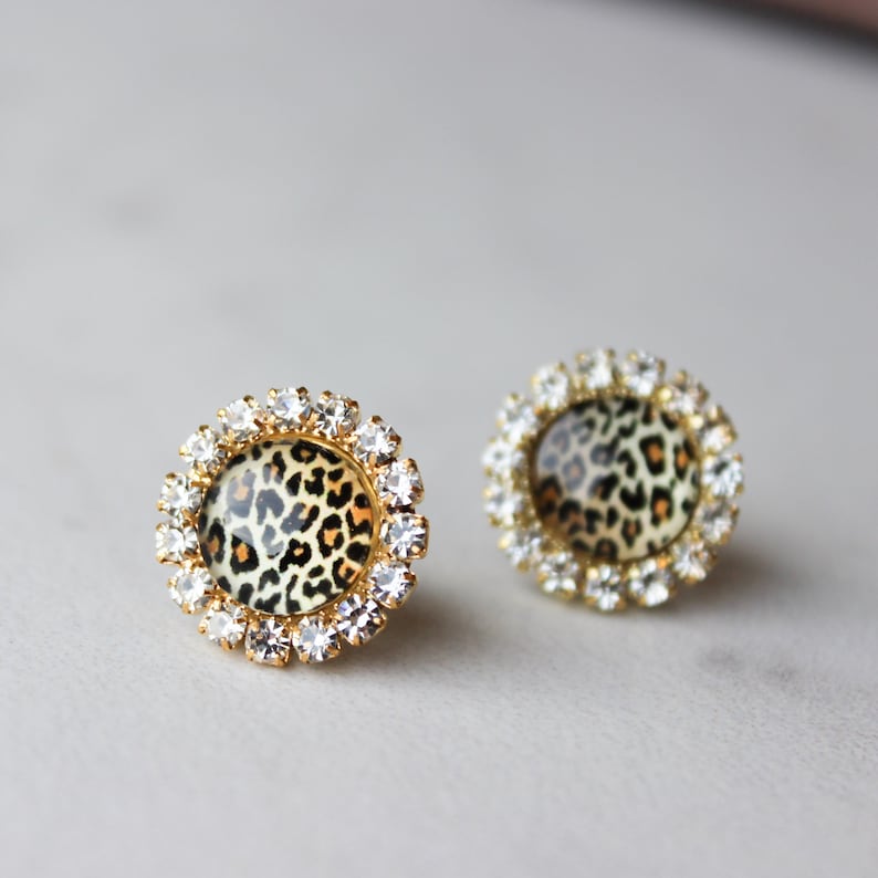 Leopard Earrings Animal Print Earrings Animal Print Jewelry Etsy