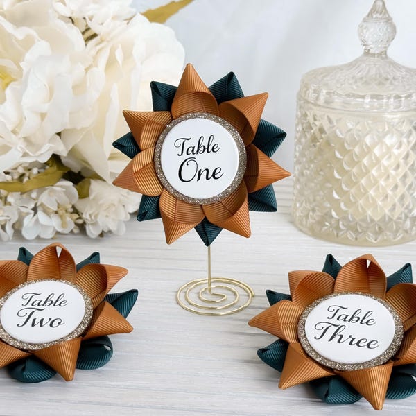 Vintage Floral Table Numbers, Custom Color Wedding Signs, Elegant Party Decor