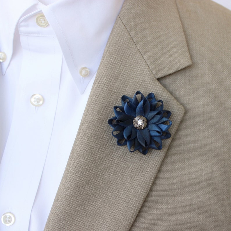 Blue Lapel Flower for Men Mens Lapel Flower Mens Flower Etsy