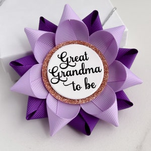 Great Grandma Gift, Great Grandma to Be Gift, Baby Shower Decorations, New Grandma Gift, Baby Shower Corsages, Lavender and Purple image 4