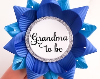 New Grandma Gift, Boy Baby Shower Ideas, Grandma to Be Pin, Blue Baby Shower Decorations, Grandma Gifts, Royal Blue and Turquoise