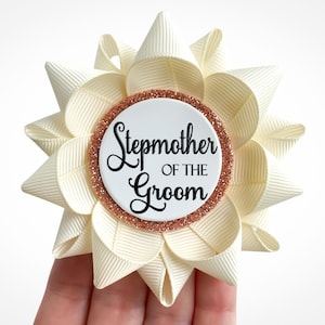 Stepmother of the Groom Gift, Bridal Shower Pin, Step Mother of the Groom Gift, Step Mother of the Bride, Wedding Corsage Pins, Ivory