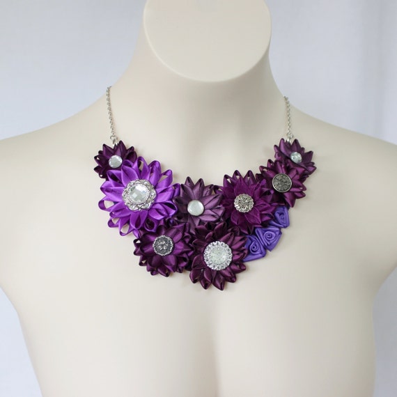 Items similar to Purple Necklace, Deep Purple Necklace, Violet Necklace