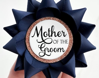 Mother of the Groom Gift Pin, Navy Bridal Shower Decorations, Navy Blue and Rose Gold, Bridal Party Gifts, Wedding Shower Favors, Navy Blue