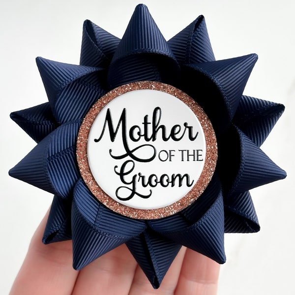 Mother of the Groom Gift Pin, Navy Bridal Shower Decorations, Navy Blue and Rose Gold, Bridal Party Gifts, Wedding Shower Favors, Navy Blue