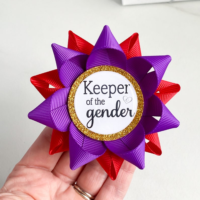 Keeper of the Gender Pin Red and Purple Gender Reveal Party Etsy