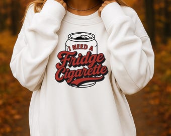 Sigaret koelkast sweatshirt, uniseks ronde hals voor liefhebbers van frisdrank, Coke Zero, Dr Pepper, cola light, pop, Coke a Cola cadeau-ideeën