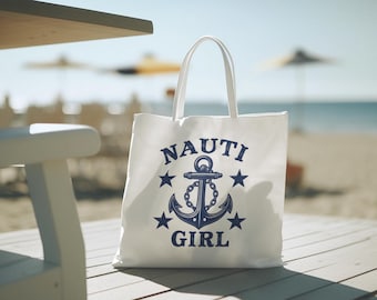 Nautical Tote Bag: Coastal Style Canvas Beach Bag