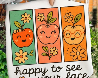 Groovy Retro Apple Teacher Design: Digital Back to School PNG Download for Shirts & Gifts