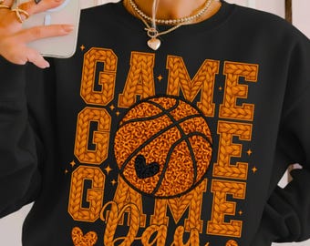 Faux Crochet Basketball PNG, Game Day Sport, Digital Download