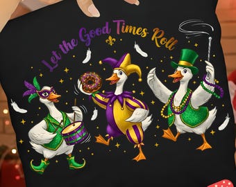 Mardi Gras Goose PNG | 2026 Fat Tuesday Shirt Design | Louisiana Carnival Sublimation | Fleur De Lis New Orleans Festival Art