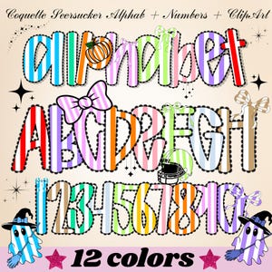 Seersucker Alfabet Applikation PNG: Digital bokstavsnedladdning för Cricut & Crafts