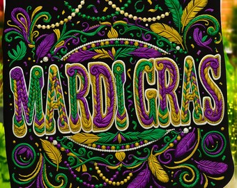 Mardi Gras Crochet PNG | Louisiana Carnival Design (Digital Download)