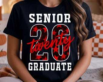 Senior Class of 2026 Red Graduation PNG Cut File | Digital Download for Custom Shirts & Designs