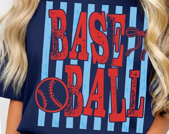 Baseball PNG | stripes Trendy Baseball Design (Digital Download)