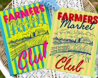 Farmers Market Club PNG, Trendy Farm Life Design (Digital Download)