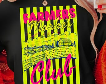 Farmers Market Club PNG, Retro Farmers Society Design, Farm Life Sublimation, Instant Download Gardener PNG, Small Farm Tractor Life Shirt