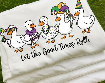Ganso tonto de Mardi Gras PNG / Gráfico de carnaval de estilo coqueto / Sublimación divertida del Martes Gordo para camisetas de desfile