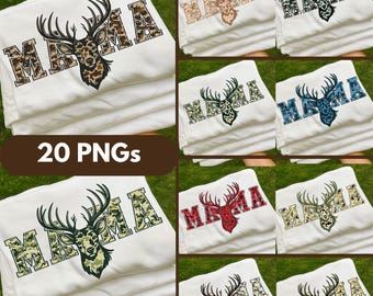 Camo Mama Png Bundle, Deer Hunting Camouflage PNG, Mama Bundle PNG, Retro Camouflage Western PNG, Family Hunting Bundle