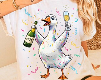 Goose New Year PNG 2026 | Funny Holiday Shirt Design | Sarcastic Goose Girl Sublimation | New Year New Me Digital Download