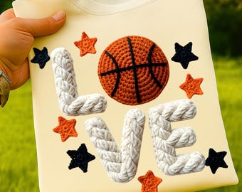 Baloncesto PNG, diseño de crochet de hilo sintético (descarga digital)