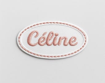 Personalizowana haftowana naszywka z imieniem 6x3 cm, Naszywka do naszycia lub prasowania, Wybór koloru i ilości (1, 3, 5) Prezent dla dziecka lub pielęgniarki