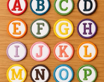 Embroidered iron-on letter patch AZ. Alphabet patch to sew or iron on.