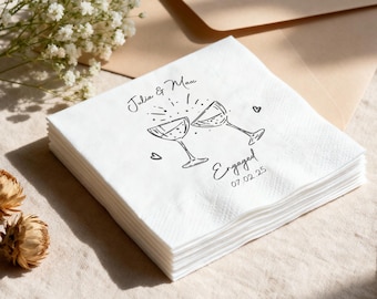 Servilletas de cóctel personalizadas / Servilletas de cóctel de boda personalizadas para despedida de soltera y decoración de fiesta de compromiso / Servilletas de recepción de boda