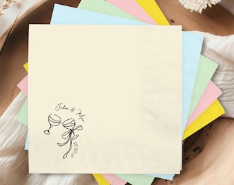 Cocktailservetten op maat | Gepersonaliseerde bruiloftcocktailservetten voor vrijgezellenfeest en verlovingsfeestdecoratie | Servetten voor bruiloftsreceptie