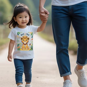 Wild and Free Toddler T-Shirt: Lion Cub Graphic Tee, Soft Cotton
