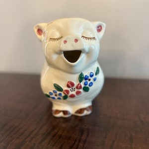Brocca in ceramica vintage Shawnee "Smiley the Pig" degli anni '40