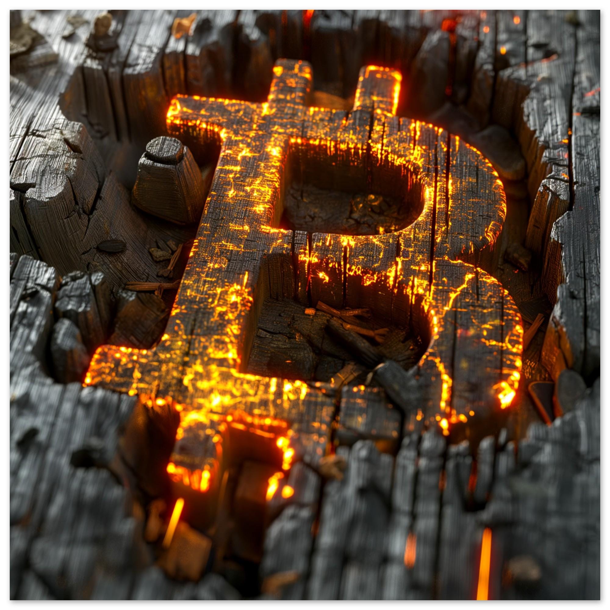 Bitcoin Ember Metal Print – Crypto Wall Art on Aluminum DIBOND® – Glowing  Burned Wood Design – Artist: Blaze Nakamoto - Etsy