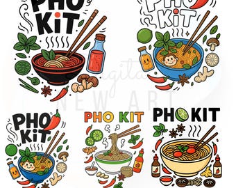 12 + Pho Kit Png, Funny Vietnamese Pho Noodles Bowl Png, Asian Foodie Gift, Ramen Lovers, Street Food Vintage Png, Vietnamese Cuisine Png