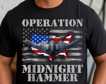 Operation Midnight Hammer PNG, B-2 Stealth Jet Graphic, Patriotic Stealth Bomber PNG, Veteran Gift, USA Flag, Air Force Png, American Pride