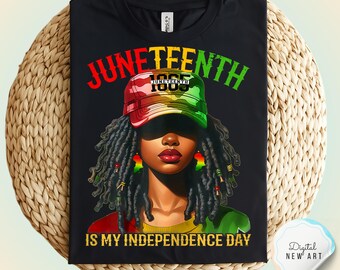 Juneteenth PNG: Libertad de la mujer negra, gorra RBG (Descarga digital)