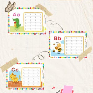 Caderno de Exercícios do Alfabeto 3 | Atividades de Rastreamento e Letras de A a Z para Crianças | Download em PDF
