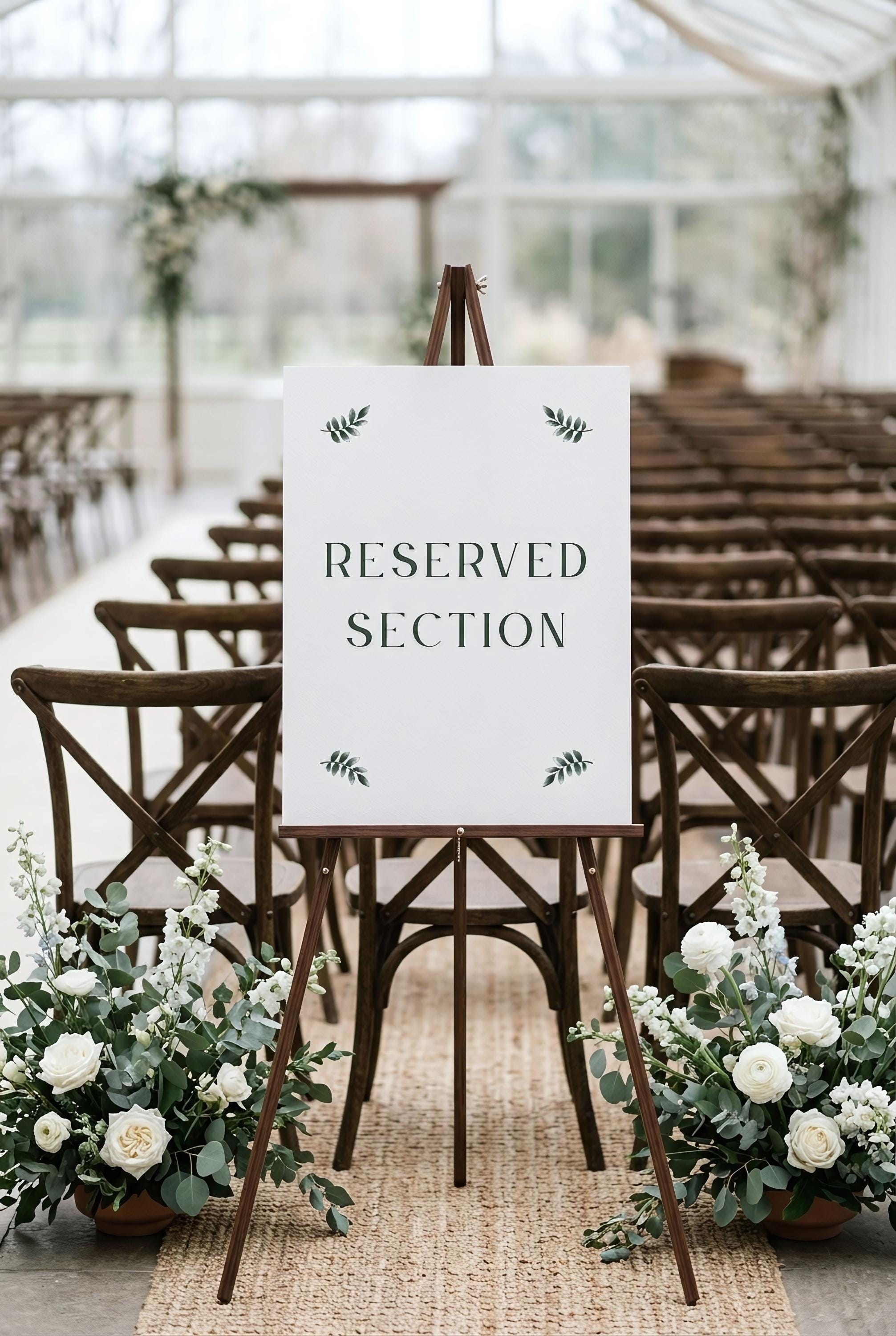 Reserved Section Wedding Sign Template 18x24, Editable Canva Sign ...