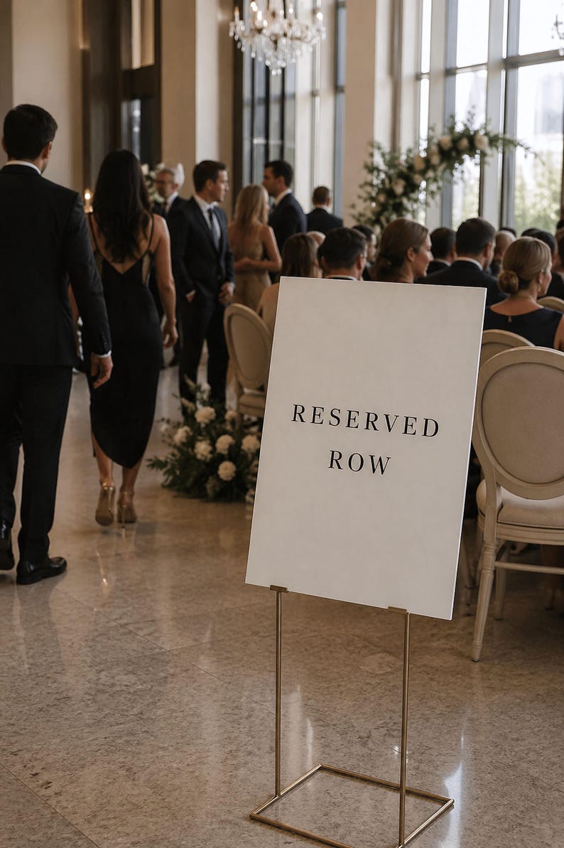 Paper Reserve Rows Reserved Row Sign Template, Editable Wedding Sign 18x24 24x36 ...
