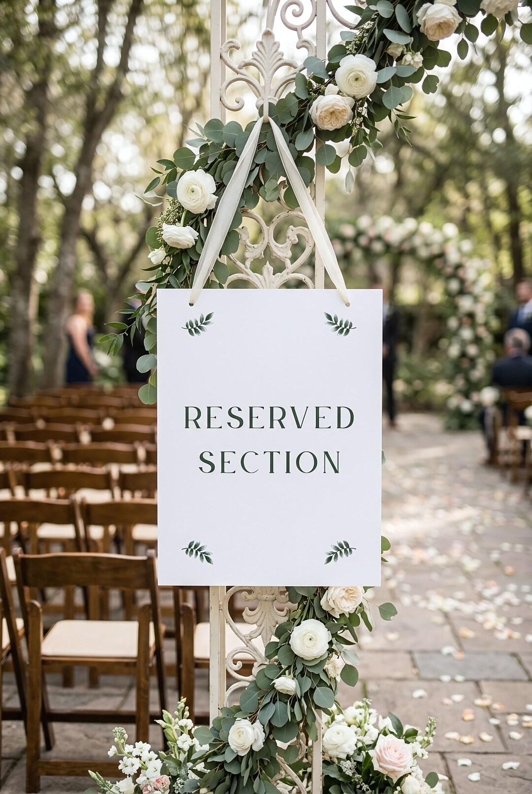 Reserved Section Wedding Sign Template 18x24, Editable Canva Sign ...