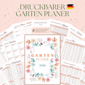Garden Planner 2026 PDF Template | Self-Sufficiency Planner to Print | Sowing Calendar & Vegetable Growing Calendar | German