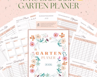 Garden Planner 2026 PDF Template | Printable Self-Sufficiency Planner | Sowing Calendar & Vegetable Planting Calendar | German