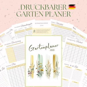 Garden Planner 2026 PDF Template | Printable Garden Organization | Sowing Calendar & Vegetable Growing Calendar | German